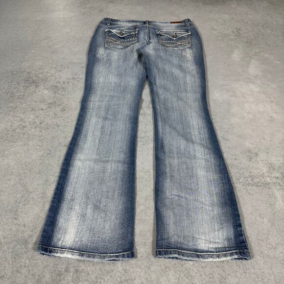 L.e.i. Ashley Low Rise Slim Boot Jeans Medium Wash Faded - Size: 9 - Picture 9 of 10